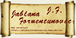 Jablana Formentunović vizit kartica